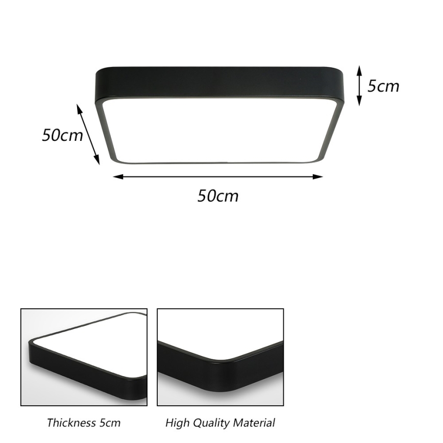 Brilagi - LED laevalgusti POOL SQUARE LED/48W/230V 3000/4500/6000K 50x50 cm must