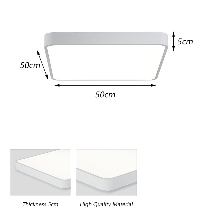 Brilagi - LED laelamp POOL SQUARE LED/48W/230V 3000/4000/6000K 50x50 cm valge