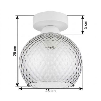 BRILAGI - LED laelamp RETRO GLASS 1xE27/60W/230V Ø 25 cm valge/suitsuhall