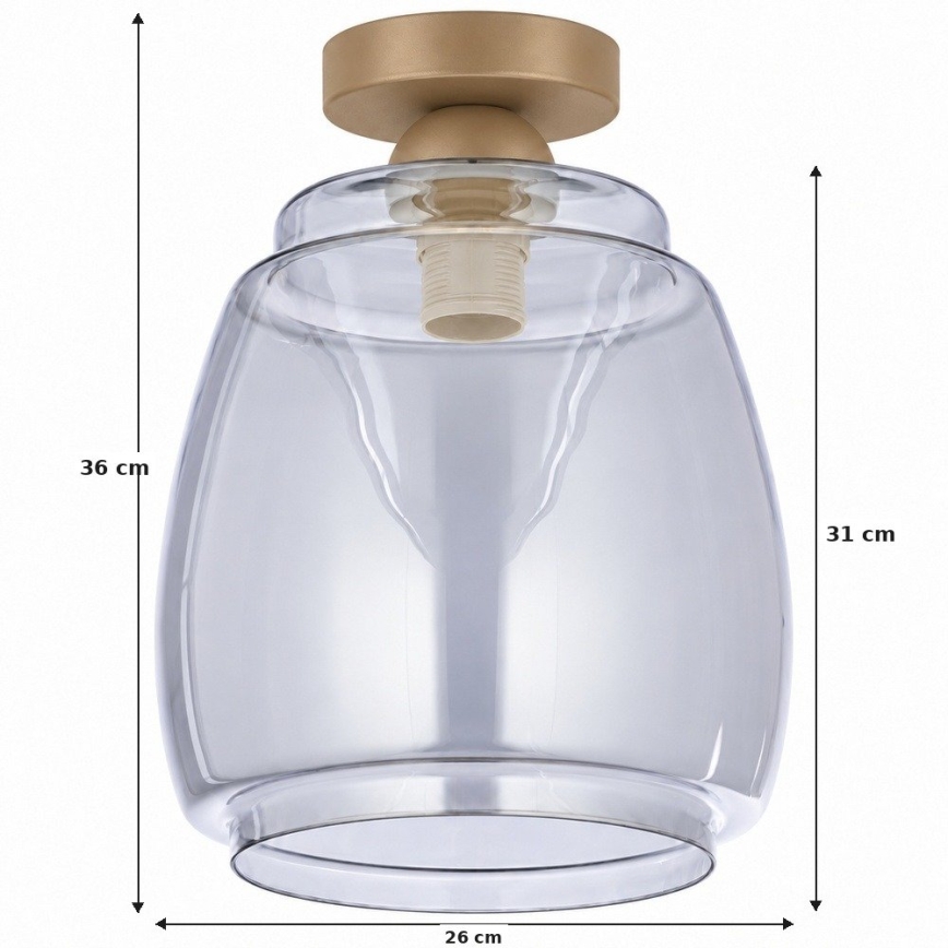 BRILAGI - LED laelamp RETRO GLASS 1xE27/60W/230V läbimõõt 26 cm beež/suitsuhall
