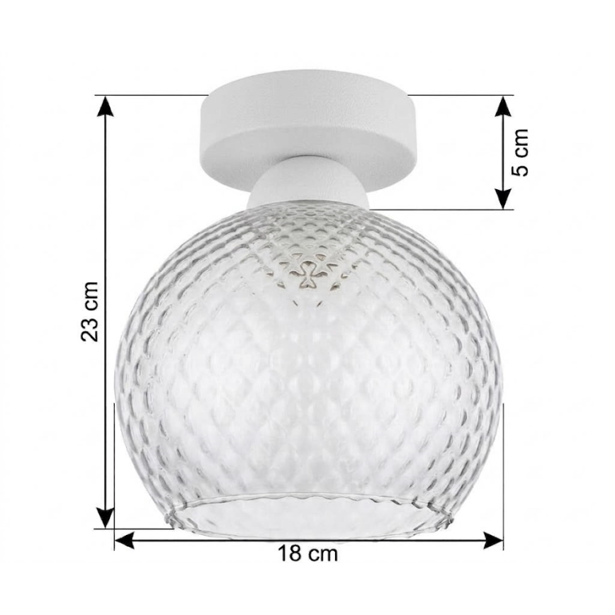 BRILAGI - LED laelamp RETRO GLASS 1xE27/60W/230V Ø 18 cm valge/suitsuhall