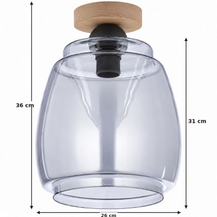 BRILAGI - LED laelamp RETRO GLASS 1xE27/60W/230V läbimõõt 26 cm tamm/suitsuhall