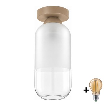 BRILAGI - LED laelamp RETRO GLASS 1xE27/60W/230V läbimõõt 14 cm beež/valge