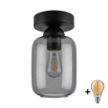 BRILAGI - LED laelamp RETRO GLASS 1xE27/60W/230V läbimõõt 14 cm must/suitsuhall