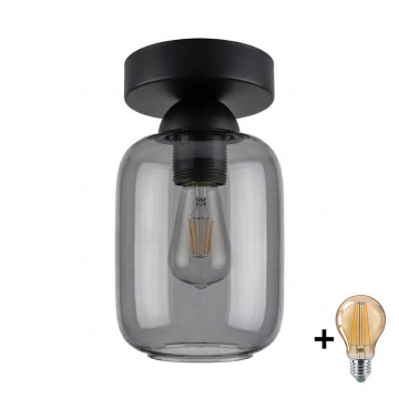 BRILAGI - LED laelamp RETRO GLASS 1xE27/60W/230V läbimõõt 14 cm must/suitsuhall
