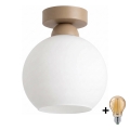 BRILAGI - LED laelamp RETRO GLASS 1xE27/60W/230V läbimõõt 15 cm beež/valge