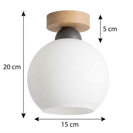 BRILAGI - LED laelamp RETRO GLASS 1xE27/60W/230V läbimõõt 15 cm tamm/valge