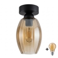 BRILAGI - LED laelamp RETRO GLASS 1xE27/60W/230V läbimõõt 17 cm must/suitsune beež