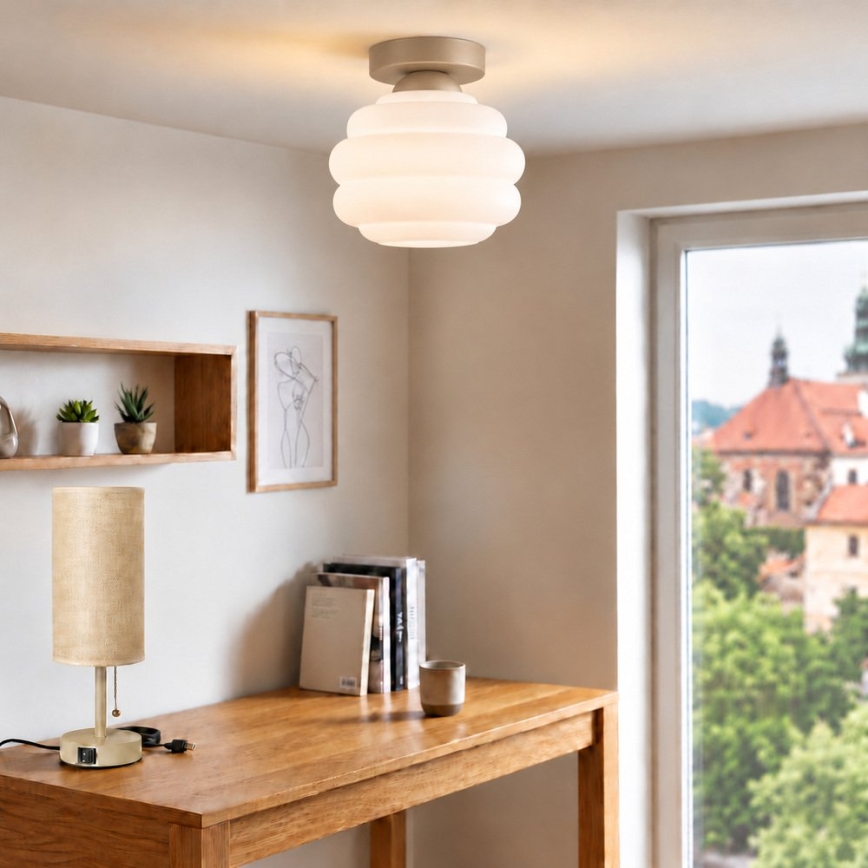BRILAGI - LED laelamp RETRO GLASS 1xE27/60W/230V läbimõõt 20 cm beež/valge