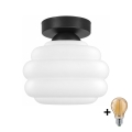 BRILAGI - LED laelamp RETRO GLASS 1xE27/60W/230V läbimõõt 20 cm must/valge