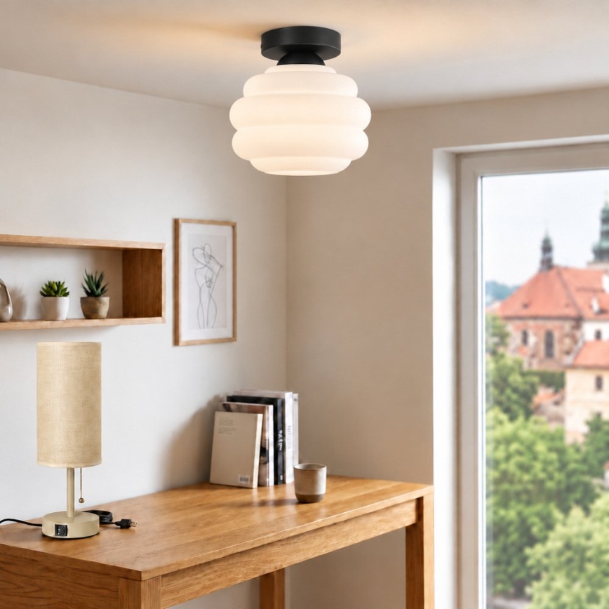 BRILAGI - LED laelamp RETRO GLASS 1xE27/60W/230V läbimõõt 20 cm must/valge