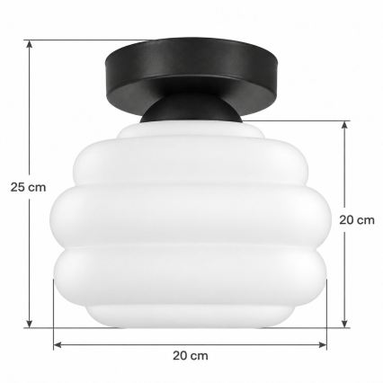 BRILAGI - LED laelamp RETRO GLASS 1xE27/60W/230V läbimõõt 20 cm must/valge