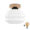 BRILAGI - LED laelamp RETRO GLASS 1xE27/60W/230V läbimõõt 20 cm tamm/valge