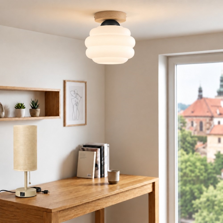 BRILAGI - LED laelamp RETRO GLASS 1xE27/60W/230V läbimõõt 20 cm tamm/valge