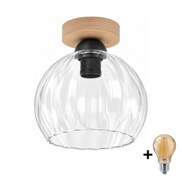BRILAGI - LED laelamp RETRO GLASS 1xE27/60W/230V läbimõõt 25 cm tamm/läbipaistev