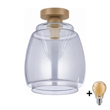 BRILAGI - LED laelamp RETRO GLASS 1xE27/60W/230V läbimõõt 26 cm beež/suitsuhall