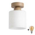 BRILAGI - LED laelamp RETRO GLASS 1xE27/60W/230V Ø 10 cm beež/valge