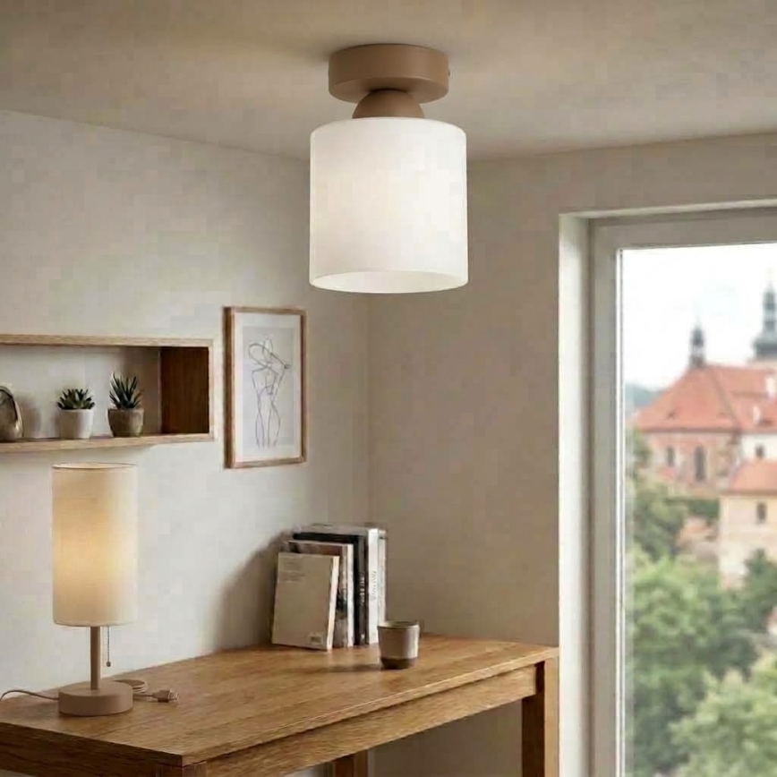 BRILAGI - LED laelamp RETRO GLASS 1xE27/60W/230V Ø 10 cm beež/valge