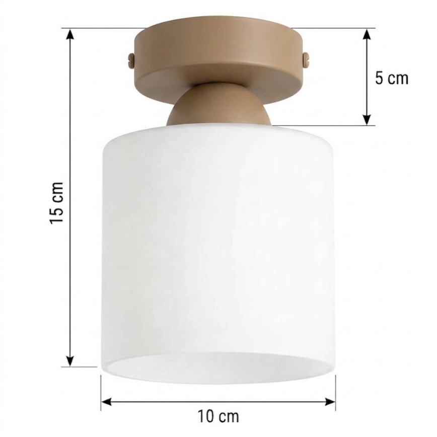 BRILAGI - LED laelamp RETRO GLASS 1xE27/60W/230V Ø 10 cm beež/valge