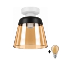 BRILAGI - LED laelamp RETRO GLASS 1xE27/60W/230V Ø 15,5 cm valge/suitsune beež