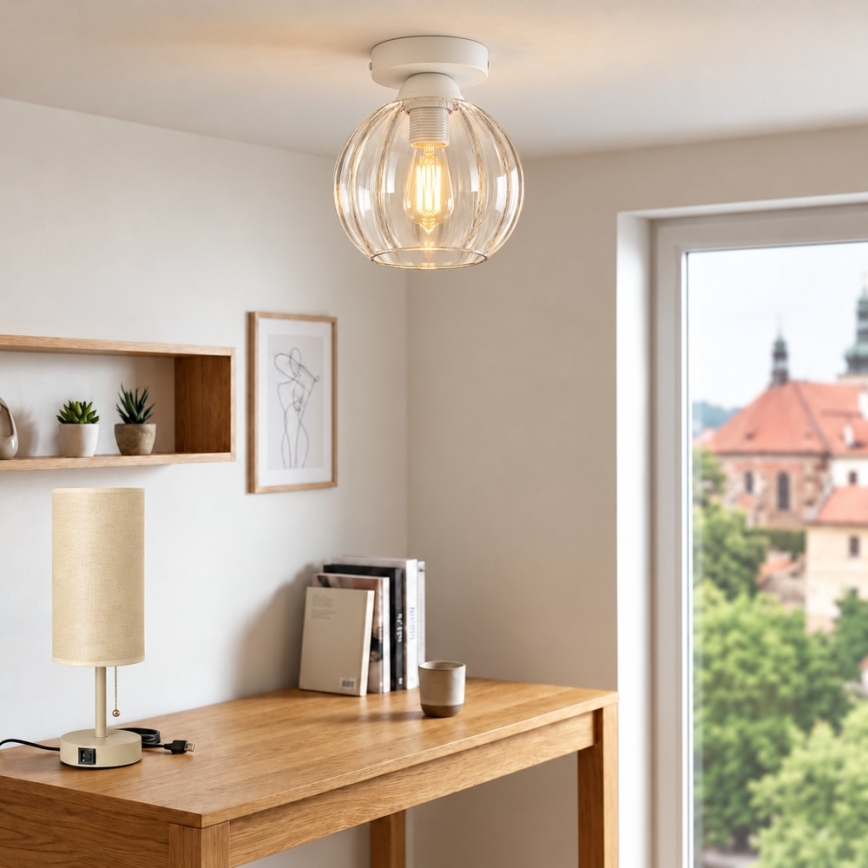 BRILAGI - LED laelamp RETRO GLASS 1xE27/60W/230V Ø 18 cm valge/läbipaistev