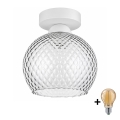BRILAGI - LED laelamp RETRO GLASS 1xE27/60W/230V Ø 18 cm valge/suitsuhall