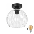 BRILAGI - LED laelamp RETRO GLASS 1xE27/60W/230V Ø 25 cm must/läbipaistev