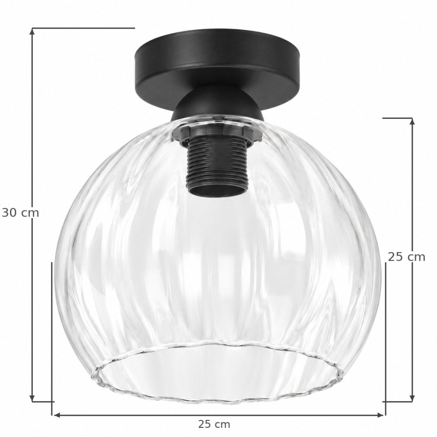 BRILAGI - LED laelamp RETRO GLASS 1xE27/60W/230V Ø 25 cm must/läbipaistev