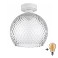 BRILAGI - LED laelamp RETRO GLASS 1xE27/60W/230V Ø 25 cm valge/suitsuhall