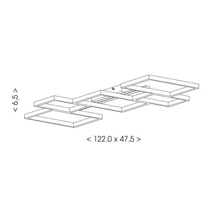 Brilagi - LED laelamp SHIFT LED/42W/230V 4000K 47,5x122 cm must