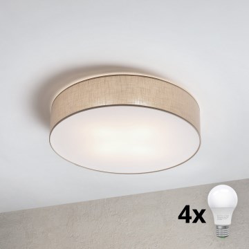 Brilagi - LED laelamp SIRIJA 4xE27/60W/230V, läbimõõt 60 cm, beež