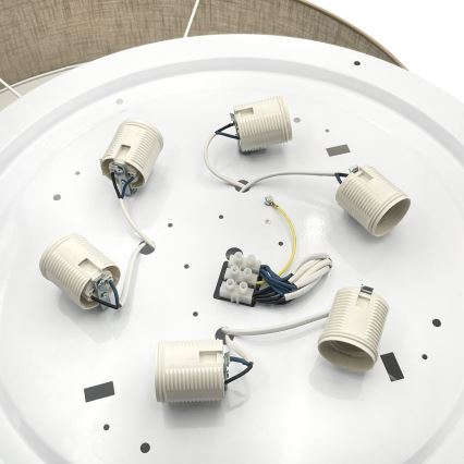 Brilagi - LED laelamp SIRIJA 6xE27/15W/230V, läbimõõt 80 cm, beež
