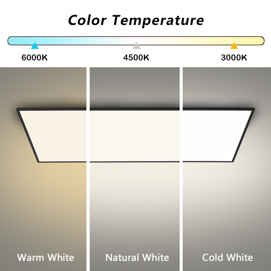 Brilagi - LED laelamp SLIMFRAME LED/80W/230V 120x60 cm 3000/4000/6000K must