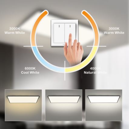 Brilagi - LED laelamp SLIMFRAME LED/80W/230V 120x60 cm 3000/4000/6000K must