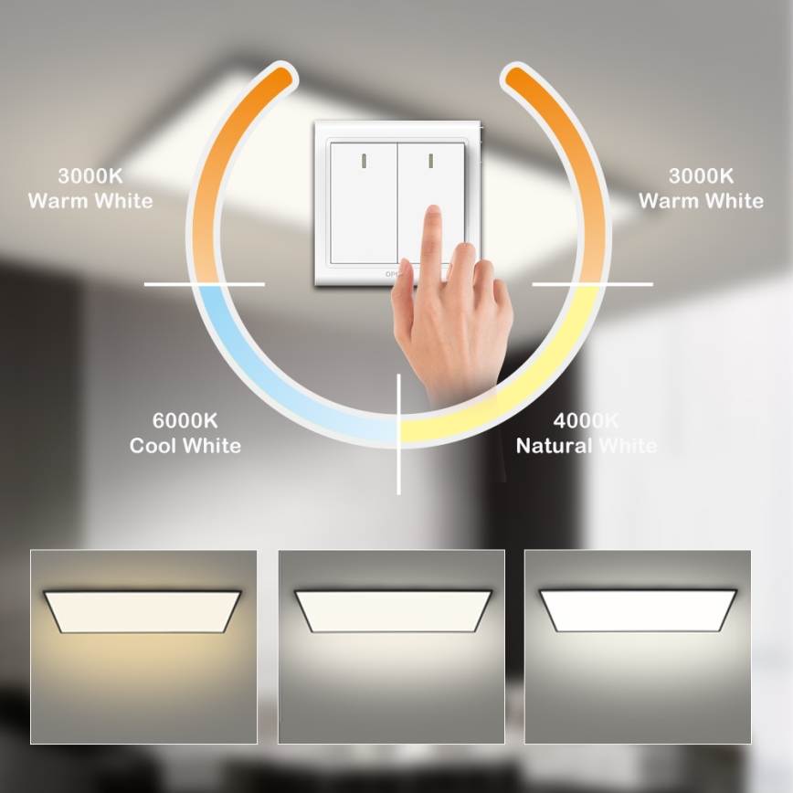 Brilagi - LED laelamp SLIMFRAME LED/80W/230V 120x60 cm 3000/4000/6000K must