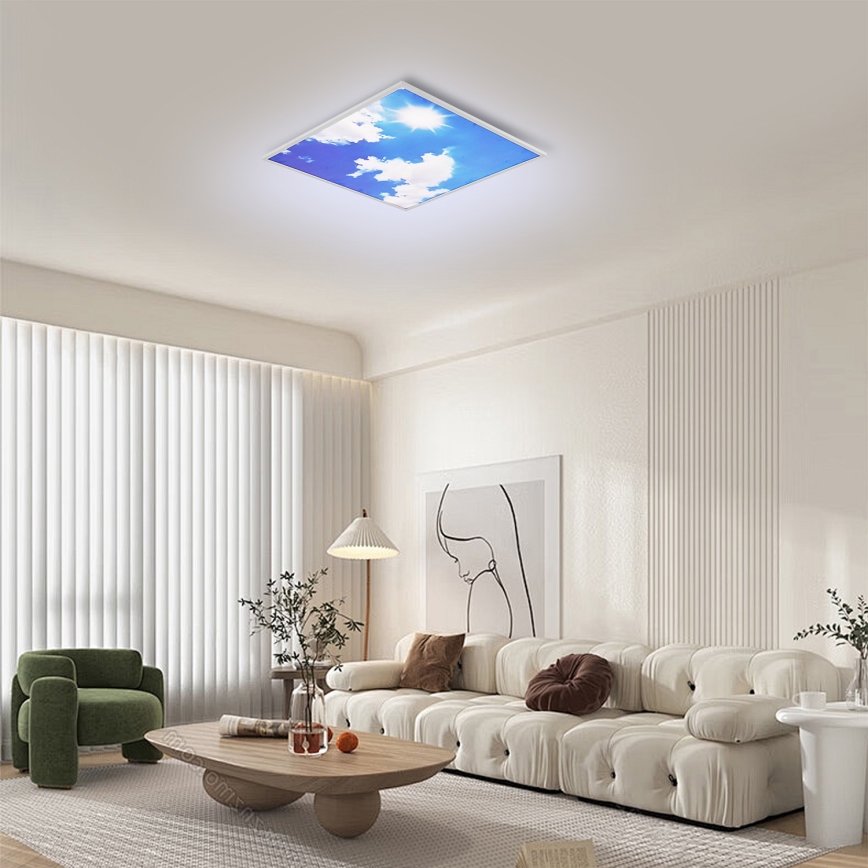 Brilagi - LED laelamp SLIMFRAME SKY LED/58W/230V 60x60 cm hõbedane/sinine