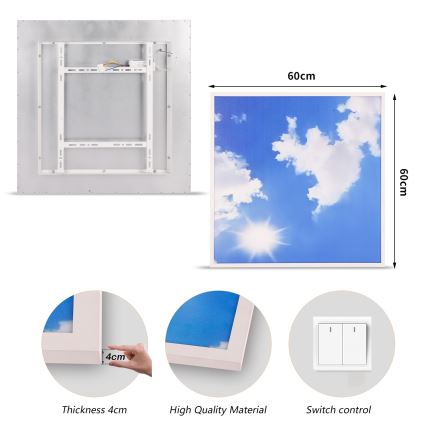 Brilagi - LED laelamp SLIMFRAME SKY LED/58W/230V 60x60 cm hõbedane/sinine