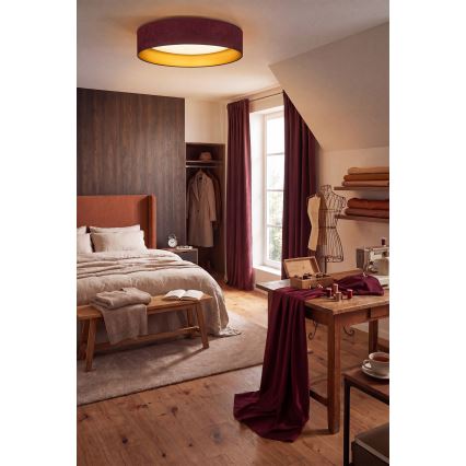 BRILAGI - LED laevalgusti VELVET SIMPLE LED/24W/230V 3000K Ø 45 cm veinipunane/kuldne