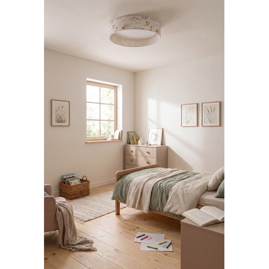 Brilagi - LED laelamp VELVET SIMPLE LED/36W/230V 3000K läbimõõt 55 cm valge/lillemustriga