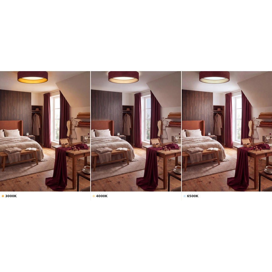 Brilagi - LED laelamp VELVET VARI LED/24W/230V 3000/4000/6500K, läbimõõt 45 cm, bordoopunane/kuldne