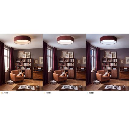 Brilagi - LED-laelamp VELVET VARI LED/24W/230V 3000/4000/6500K, läbimõõt 45 cm, veinipunane