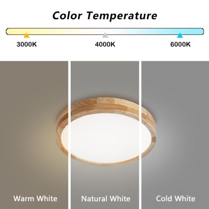 BRILAGI - LED laelamp WOODLINE LED/24W/230V 3000/4000/6000K tamm Ø 30 cm