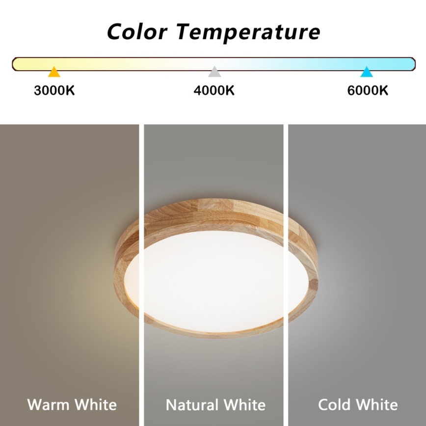 BRILAGI - LED laelamp WOODLINE LED/24W/230V 3000/4000/6000K tamm Ø 30 cm