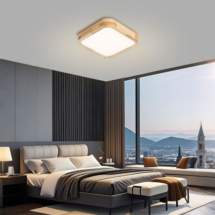 BRILAGI - LED laevalgusti WOODLINE SQUARE LED/32W/230V 3000/4000/6000K tammeviimistlus 30x30 cm