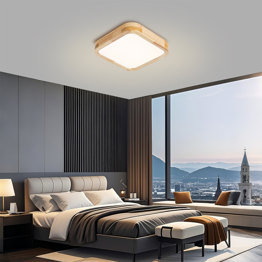 BRILAGI - LED laevalgusti WOODLINE SQUARE LED/32W/230V 3000/4000/6000K tammeviimistlus 30x30 cm