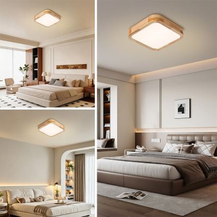 BRILAGI - LED laevalgusti WOODLINE SQUARE LED/32W/230V 3000/4000/6000K tammeviimistlus 30x30 cm