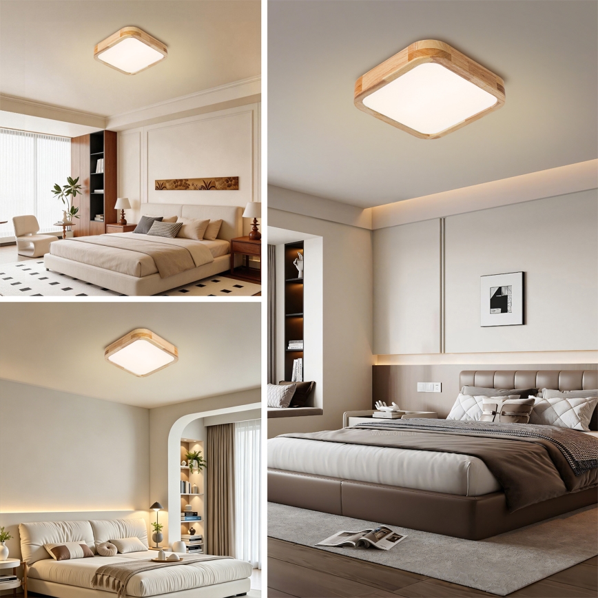 BRILAGI - LED laevalgusti WOODLINE SQUARE LED/32W/230V 3000/4000/6000K tammeviimistlus 30x30 cm