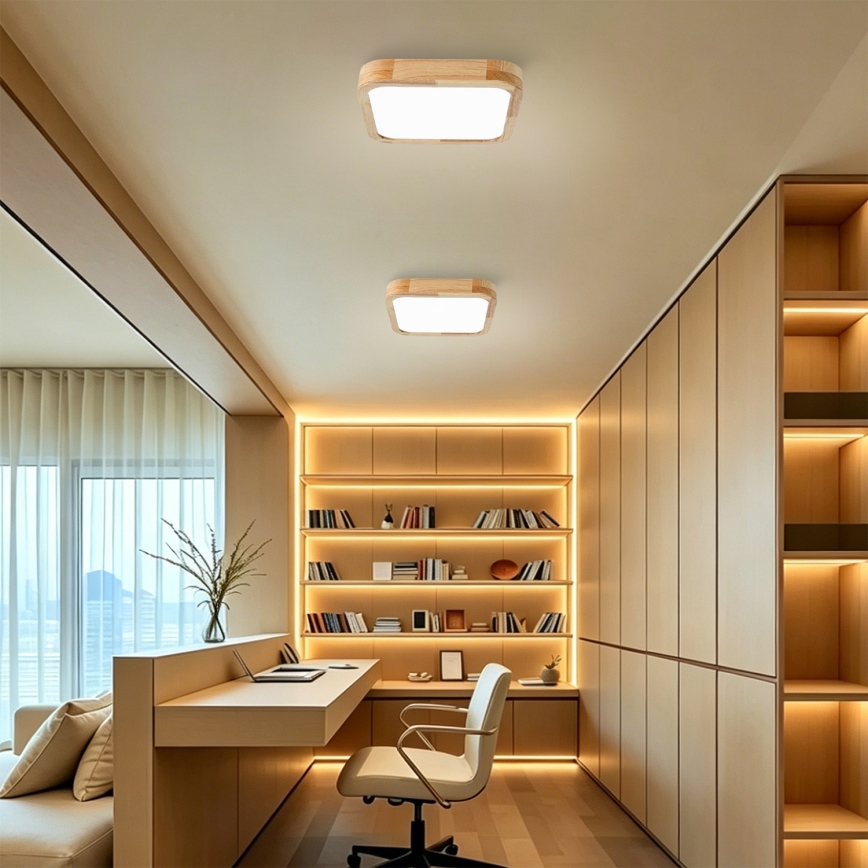 BRILAGI - LED laevalgusti WOODLINE SQUARE LED/32W/230V 3000/4000/6000K tammeviimistlus 30x30 cm