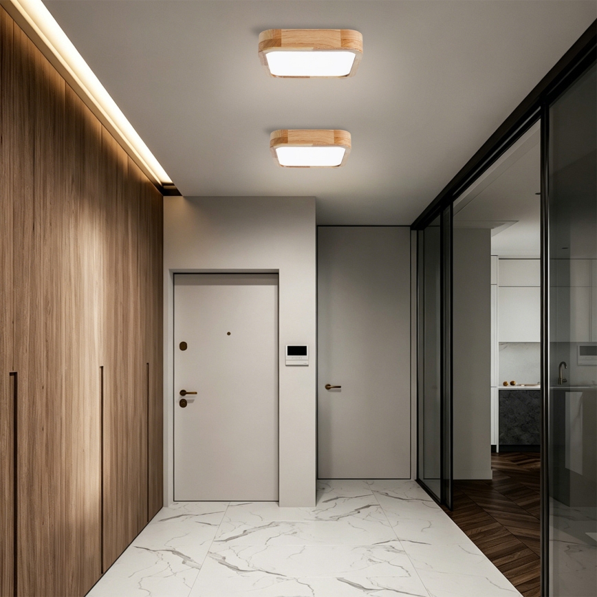 BRILAGI - LED laevalgusti WOODLINE SQUARE LED/32W/230V 3000/4000/6000K tammeviimistlus 30x30 cm