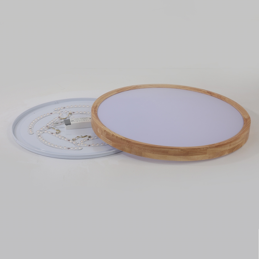 Brilagi - WOODROUND LED laelamp LED/40W/230V, 3000/4000/6000K, läbimõõt 60 cm, puidust, CRI 90